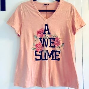 💜3/$30 Plus Size 1X Awesome Graphic Tshirt
